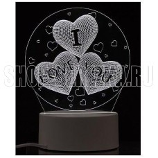 ENERGY Светильник декоративный EN-NL 22 3D три сердца (106253) ENERGY Светильник декоративный EN-NL 22 3D три сердца (106253)