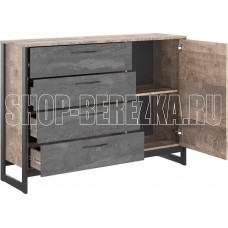 НК-МЕБЕЛЬ HUGO комод Т-1(N) Дуб Гранж/Железный камень 72507329