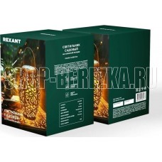 REXANT (602-2407) Светильник садовый Фенер, 3000К, встроенный аккумулятор, солнечная панель, коллекция Стамбул