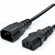 GOPOWER (00-00024537) C14 (m)-C13 (f) 1.8м ПВХ 0.75мм удлинитель черный (1/10/100)