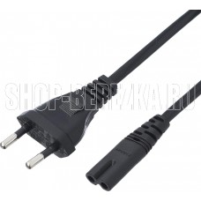 GOPOWER (00-00025227) кабель питания евровилка-C7 (2-pin) 1.8м ПВХ 0.75мм черный (1/300)