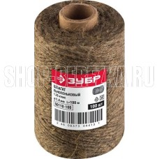ЗУБР 100 м, d 1.4 мм, 1250 текс, 13.5 кгс, льнопеньковый шпагат (50110-100)