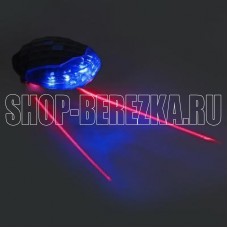 SILAPRO Фонарь велосипедный 8х8см, 5LED, 7 реж., 2хААА; 2 диода 2 реж., пластик (195-105)