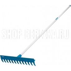 PALISAD Грабли пластиковые, 430 мм, 13 прямых зубьев, усиленные, металлический черенок, Luxe,