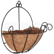 INBLOOM Кашпо настенное с вкладышем из кокосового волокна, 25х14х28см, металл (164-298)