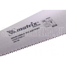MATRIX Ножовка по дереву, 500 мм, волновая вырубка, 5-6 TPI, каленый зуб 2D, двухкомпонентная рукоятка