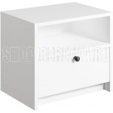 МЕБЕЛЬ-КОМПЛЕКС НАЙС Тумба прикроватная Белый/Белый (1 кор.)