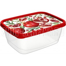 HOMVER Scarlet для продуктов прямоугольный 0,85л с декором (красный) 221153706/03