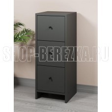 МЕБЕЛЬ-КОМПЛЕКС КВАДРО Комод 3Я-300 Антрацит/МК (1 кор.)