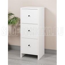 МЕБЕЛЬ-КОМПЛЕКС КВАДРО Комод 3Я-300 Белый/МК (1 кор.)