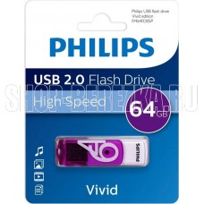 PHILIPS 64Gb VIVID2.0 Белый/Фиолетовый (FM64FD05P/97)