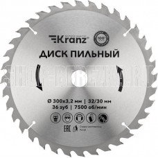 KRANZ (KR-92-0132) Диск пильный 300 мм х 36 зуб х 32/30 мм
