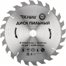 KRANZ (KR-92-0134) Диск пильный 305 мм х 24 зуб х 32/30 мм