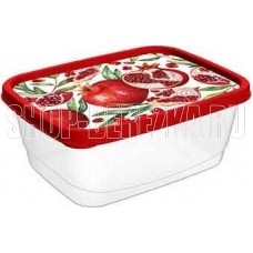 HOMVER Optima Scarlet для продуктов прямоугольный 0,5л с декором (красный) 221153606/03