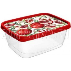 HOMVER Optima Scarlet для продуктов прямоугольный 1,5л с декором (красный) 221153806/03