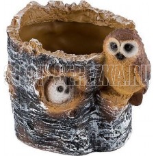 PARK Кашпо Пенек березовый с совами Н-15см (169448)