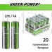 GREEN POWERLAB (00-00028751) LR6 AA BOX20 Shrink 4 Alkaline 1.5V