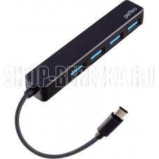 PERFEO (PF D0787) USB C-HUB 4 Port, (PF-H039 Black) чёрный