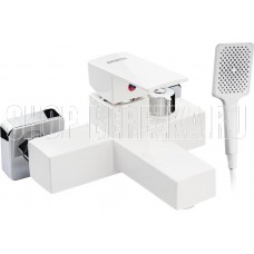 BRIMIX 5573 Смеситель в ванную, короткий излив, шаровый, из высокопрочного пластика АБС, БЕЛЫЙ, поворотный дивертор , квадратный корпус .