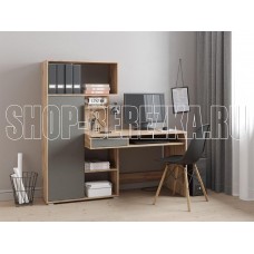 НК-МЕБЕЛЬ КВАДРО стол письменный Дуб Вотан/Графит 74264629 (3 кор.)