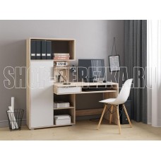 НК-МЕБЕЛЬ КВАДРО стол письменный Дуб Сонома/Белый 74260155 (3 кор.)