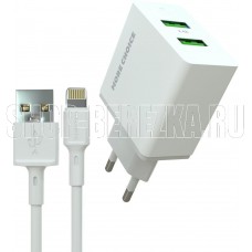 MORE CHOICE (4610196409028) NC11i СЗУ 2USB 2.4A для Lightning 8-pin White