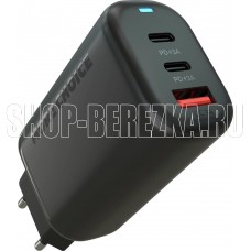 MORE CHOICE (4610196409660) NC79a 1USB+2Type-C 3.0A PD 65W быстрая зарядка для Type-C 2м Black