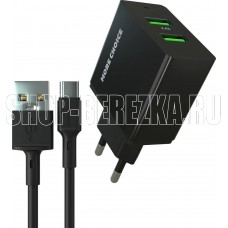 MORE CHOICE (4610196409899) NC11a СЗУ 2USB 2.4A для Type-C Black