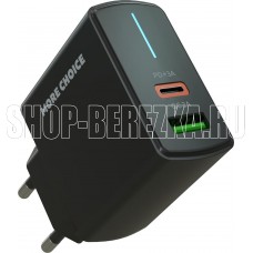 MORE CHOICE (4610196409943) NC61 СЗУ 1USB+1USB-C 3.0A PD 20W+QC3.0 быстрая зарядка Black