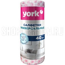 YORK Салфетки вискозные Тюльпан Премиум в рулоне 40шт. (25х40 см) 20480