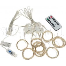 NEON-NIGHT (315-987) ДОЖДЬ ИЗ РОСЫ 3х3 м, 300 LED, розовый, IP20, USB + пульт управления