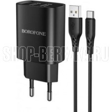 BOROFONE (6931474741219) BN2a Black СЗУ 2USB 2.1A