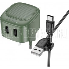 BOROFONE (6941991109317) BAS21Aa Olive Green СЗУ 2USB 2.1A