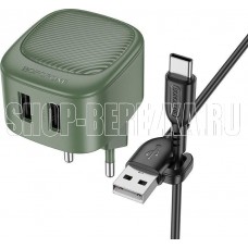 BOROFONE (6941991109317) BAS21Aa Olive Green 2USB 2.1A