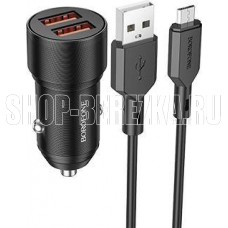 BOROFONE (6974443387360) BZ19 BlackАЗУ 2USB 2.4A 12W для micro USB