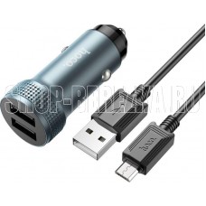 HOCO (6931474795656) Z49 2USB 2.4A для micro USB Metal grey