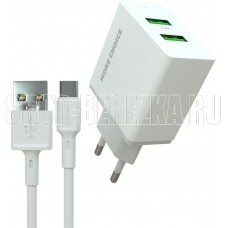 MORE CHOICE (4610196409035) NC11m White - СЗУ 2USB 2.4A для micro USB