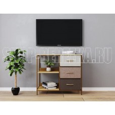 LESET Локи 3 ящ. С полками Бежевый/Светло-коричневый/Темно-коричневый