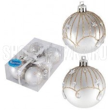 ВОЛШЕБНАЯ СТРАНА Набор шаров Блеск 6шт., 6см, цвет золото-серебряный