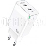 AKSBERRY (6974929202354) T44 USBC+USBC 40w Max белый