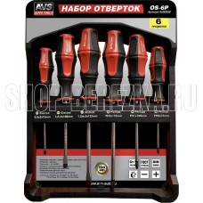 AVS TOOLS Набор отверток (6 предметов) с крепежной планкой AVS OS-6P