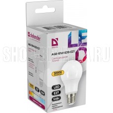 DEFENDER (95013) A60-10W-830-E27 груша, теплый белый, 1 шт