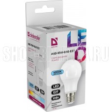 DEFENDER (95015) A60-10W-840-E27 груша, нейтральный белый, 1 шт