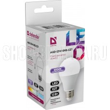DEFENDER (95023) A60-12W-865-E27 груша, холодный дневной, 1 шт
