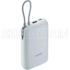 XIAOMI Power Bank 10000mAh (встроенный кабель) Ледяной синий GL (BHR9073GL) (P15ZM)