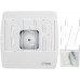 GFMARK 50044 Вытяжной вентилятор, D - 100 мм, с обратным клапаном и москитной сеткой, квадратный, закрытый с окошком, из АБС пластика, цвет БЕЛЫЙ