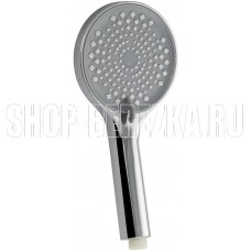 GFMARK 6094 Лейка душевая массажная, круглая, из высокопрочного АБС пластика, серая вставка с белыми квадратными форсунками, цвет ХРОМ