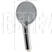 GFMARK 6094 Лейка душевая массажная, круглая, из высокопрочного АБС пластика, серая вставка с белыми квадратными форсунками, цвет ХРОМ