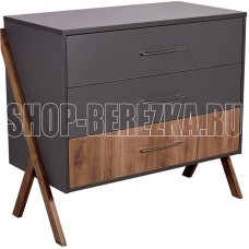 POLINI Комод kids Porto 2200 графит-дуб крафт (2 кор.)