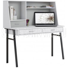 POLINI Стол письменный kids Aviv 1455 с надстройкой и ящиками белый/белый-серый (4 кор.)